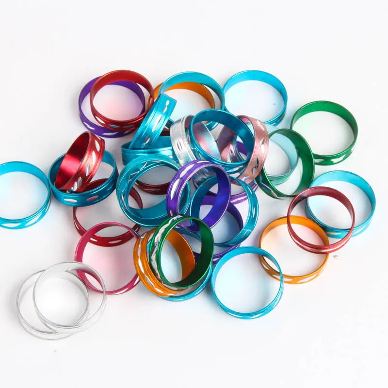 

100 pieces of fashion wholesale jewelry batch simple fashion mixed color style aluminum ring (color: multi-color)