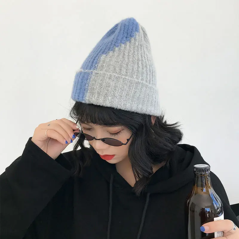 

Drop Shipping Multicolor 2018 Beanies Winter Hats for Women Knitted Hat Warm Baggy Stretch Knit Chunky Beanie Ski Cap