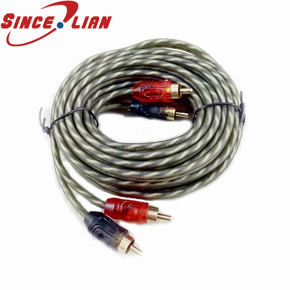 SINCELIAN 4.5M Subwoofer Line Car Audio Amplifier Cable 2RCA To 2RCA Audio Power Speaker Cable