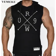 YEMEKE2017 брендовая хлопковая одежда Бодибилдинг, соединяющая вместе до и после асимметричной, фитнес мужская тренировочная майка Топ
