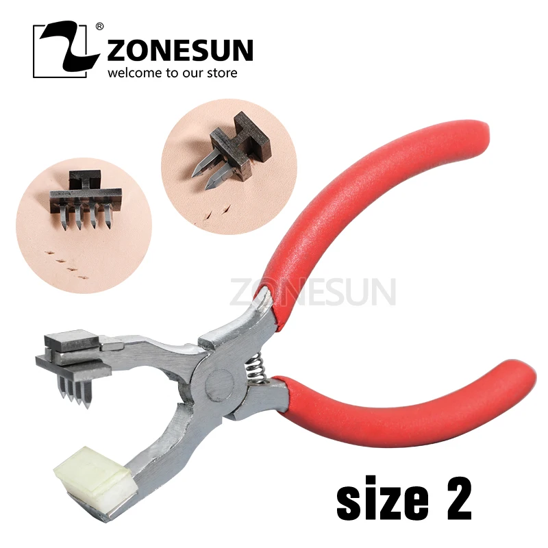 Ручной инструмент ZONESUN для работы с кожей 2 мм 4 дырокол ремня плоскогубцы шитья
