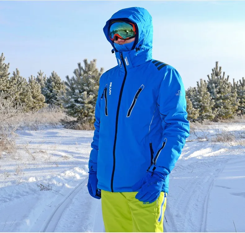 Гарантия Подлинная! PELLIOT мужские лыжные костюмы, куртка+ брюки, мужские водонепроницаемые термо-ватники, сноуборд, лыжный комплект