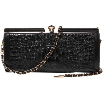 

Woman's Genuine Leather Alligator Hasp Celebrity Day Clutches Handbag Clutch Wallet Purse Chains Shoulder Diamonds Banquet Bag