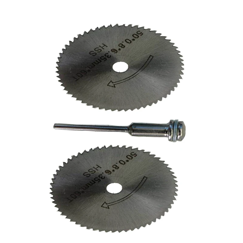 

2pcs 50mm HSS circle saw blade and 1pc 6.35mm mandrel For Wood Plywood Plate Power Cutting Tools for power tools accessories