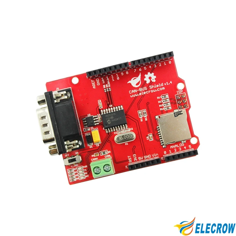 Elecrow CAN BUS щит для Arduino Mega Leonardo микрочип MCP2515 контроллер трансивер MicroSD карта DIY GPS