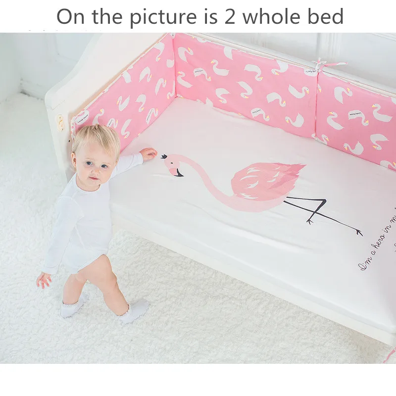 100% хлопок детские кроватки бамперы постельное белье мультфильм детские постельные принадлежности комплекты кровать Детская Безопасность