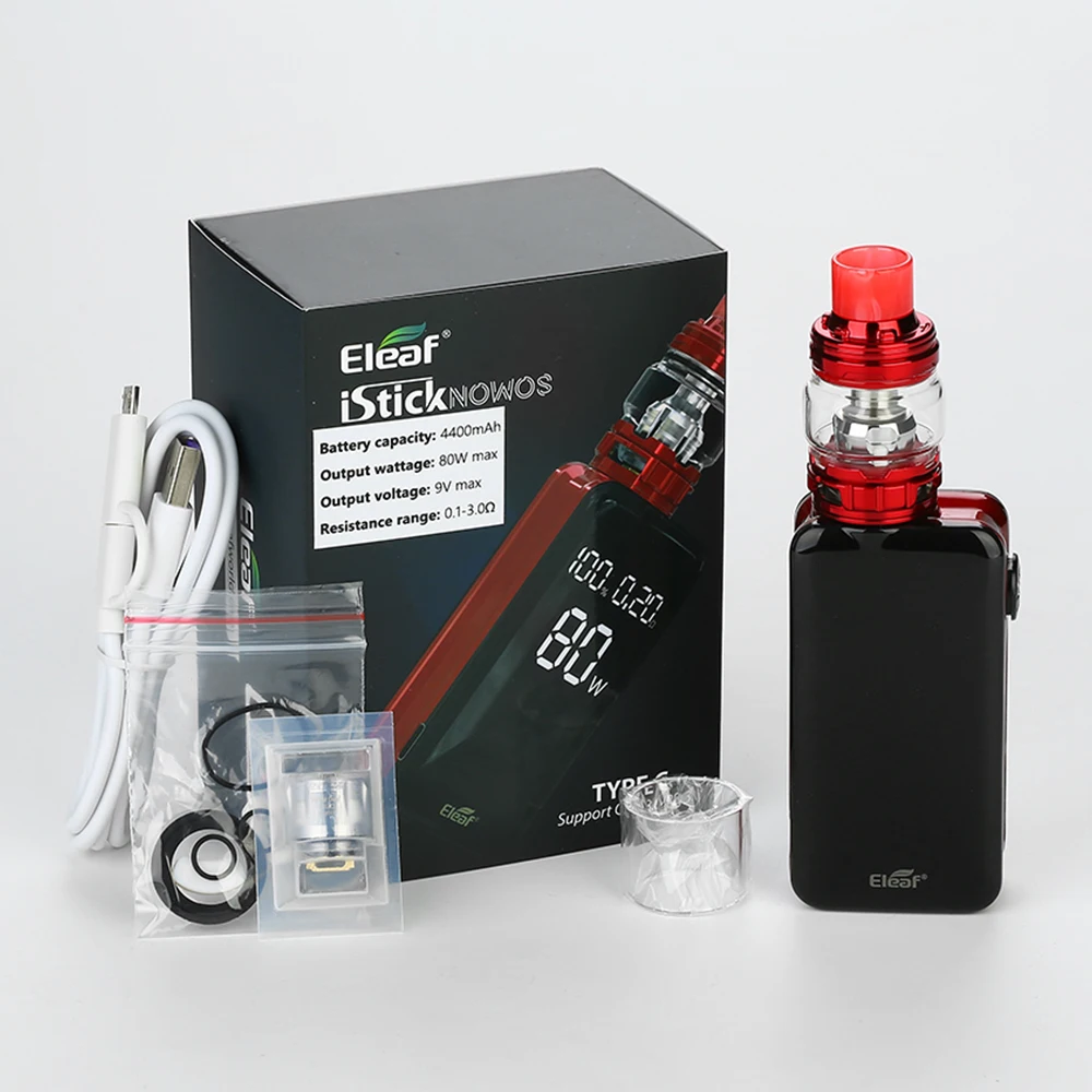 100% Оригинальный Eleaf iStick Nowos 80 Вт Макс выход TC комплект с Элло Дуро 4400 мАч