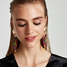 MYDANER 2017 New Colorful Bohemia Luxury Water Drop Jewelry Gorgeous Elegant Beads Handmade Crystal Earrings for Women Wholesale