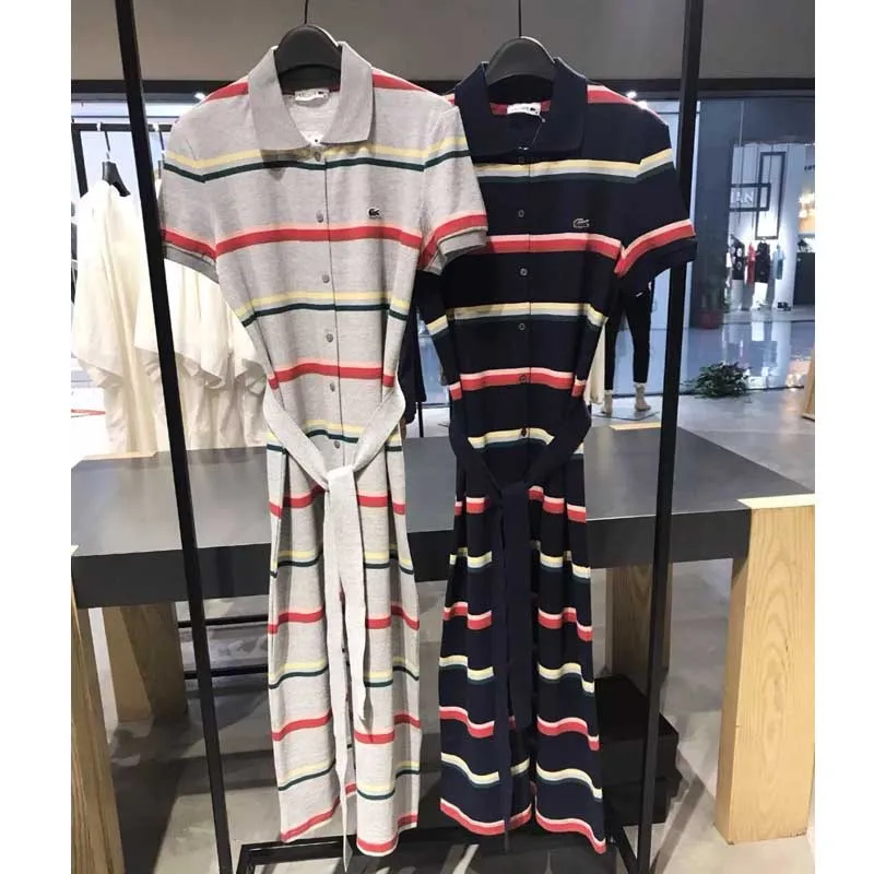 

Lacostelegend Women running T Shirt Dress fitness sport Casual fashion Elegant long dress breathable clothing ropa mujer