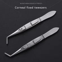 Shiqiang Ophthalmology Corneal Fixed Tweezers Ophthalmology Microscope 6x6 Needle Head Left Right Stainless Steel Tweezers ophthalmology and otolaryngology
