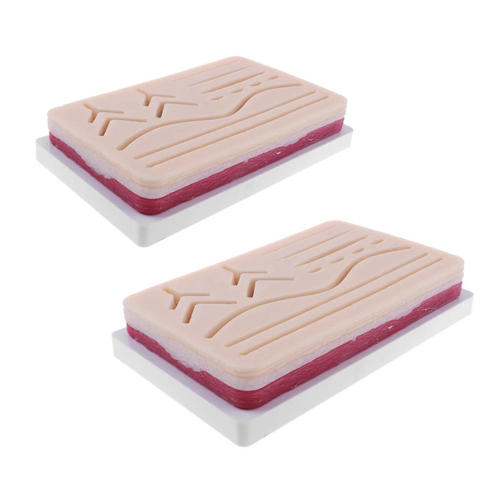 2PCS Suture Practice Human Traumatic Skin Suturing Nurse Doctor Students Practice & Training Aid Lab Supplies