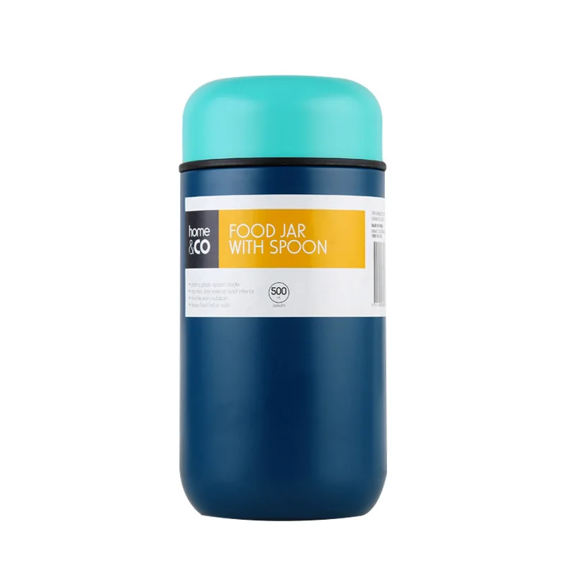 ONEUP 304 термос из нержавеющей стали, Ланч-бокс для горячей еды с контейнерами, термосы, Термокружка, Термокружка с изоляцией - Цвет: Dark blue 500ml