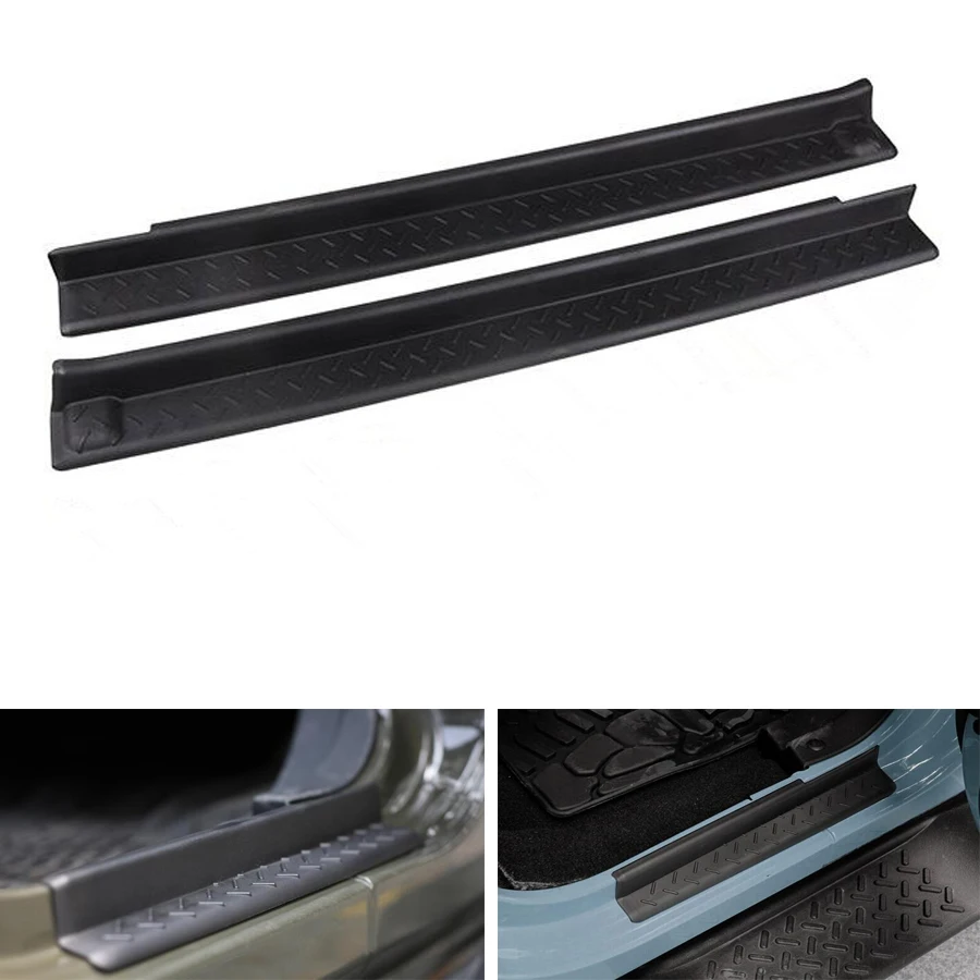

2Pcs Black ABS Non-slip Door Sill Entry Guard Scuff Plates Protect Cover Trim For Jeep Wrangler JK 2 Door Auto Styling