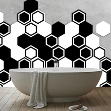 

10pcs/set morocco hexagon removable pvc tile wall sticker bathroom wall decoration kitchen waterproof stickers self adhesive AX