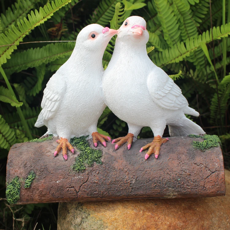 Dove Pigeon Figure skulpur Life Large Animal Figure Garden Figure Decoration Brown 