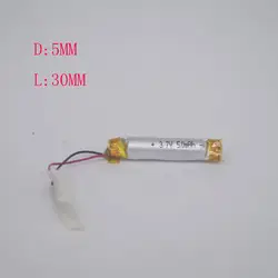 3,7 в полимерная литиевая батарея 50 мАч подходит для электронных сигарет диаметр 5 мм длина 30 мм