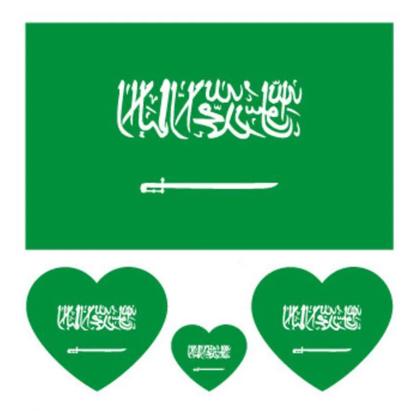 

200pcs/lot Russia Soccer Football Saudi Arabia Football Fans National flag tattoo sticker Face stickers Environmental