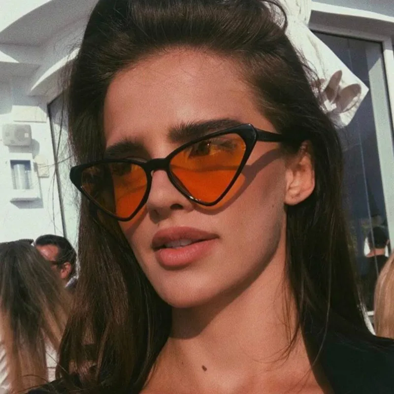 

Cute Sexy Ladies Cat Eye Sunglasses 2018 Women Vintage Brand Black Sun Glasses for Women Female Oval Glasses UV400