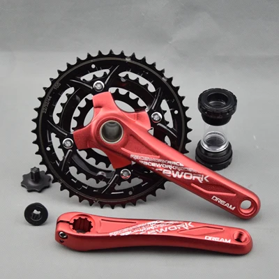 DREAM Bike Crank 9 скоростей 10 скоростей 170 мм шатун 22-32-44T дорожный велосипед цепь колеса с BB запчасти для велосипеда - Цвет: red with BB