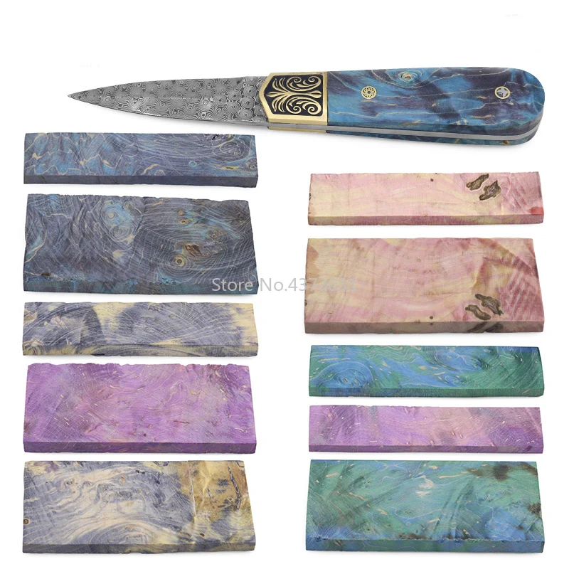 

2pieces DIY Knife handle Patch material Multicolor Solidified wood For DIY Wooden handicraft material