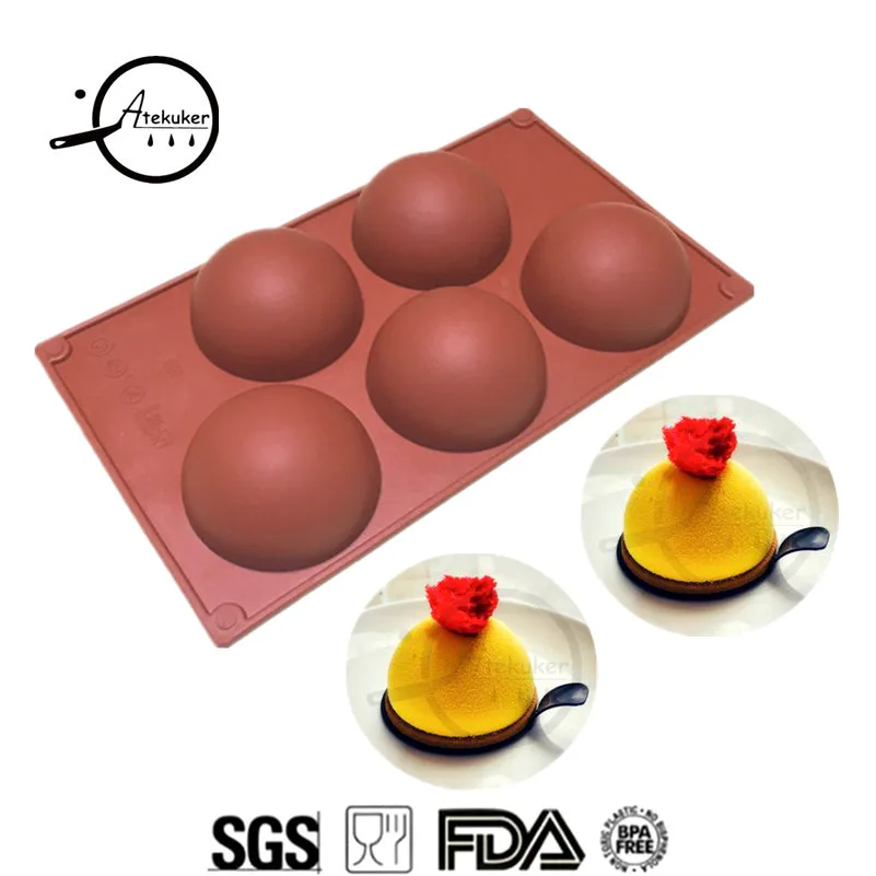 Atekuker Hemisphere Shape Mold Silicone For Cake Bakeware Silicone Form