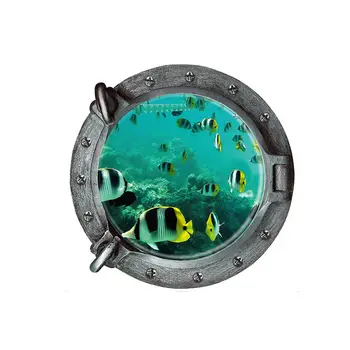 

Sea Lifes Submarine Portholes 3D Wall Stickers Home Decor Sticker Wallpaper Hot