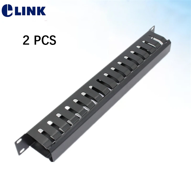 Cable Manager Thickened Cold steel 16 Shalls 32 rings Cable frame for 19inch patch panel Sandblasting type wire management 2PCS