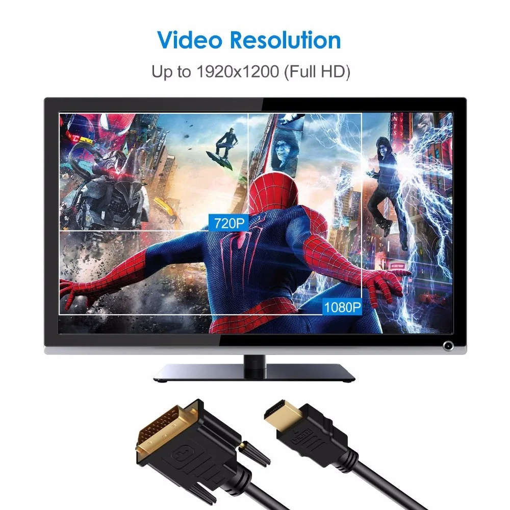 HDMI к DVI папа к 24+ 1 DVI-D папа адаптер видео кабель позолоченный 1080P для HDTV DVD проектор