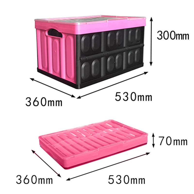  56L Plastic PP Office Desk Organizer Laundry Large Foldable Storage Container Baskets And Bins Pack
