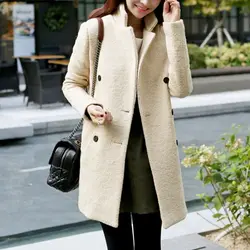 Новая женская одежда на сезон осень-зима с длинным разрезом шерстяное пальто был тонкий шерстяное пальто женские платье Дешевая одежда