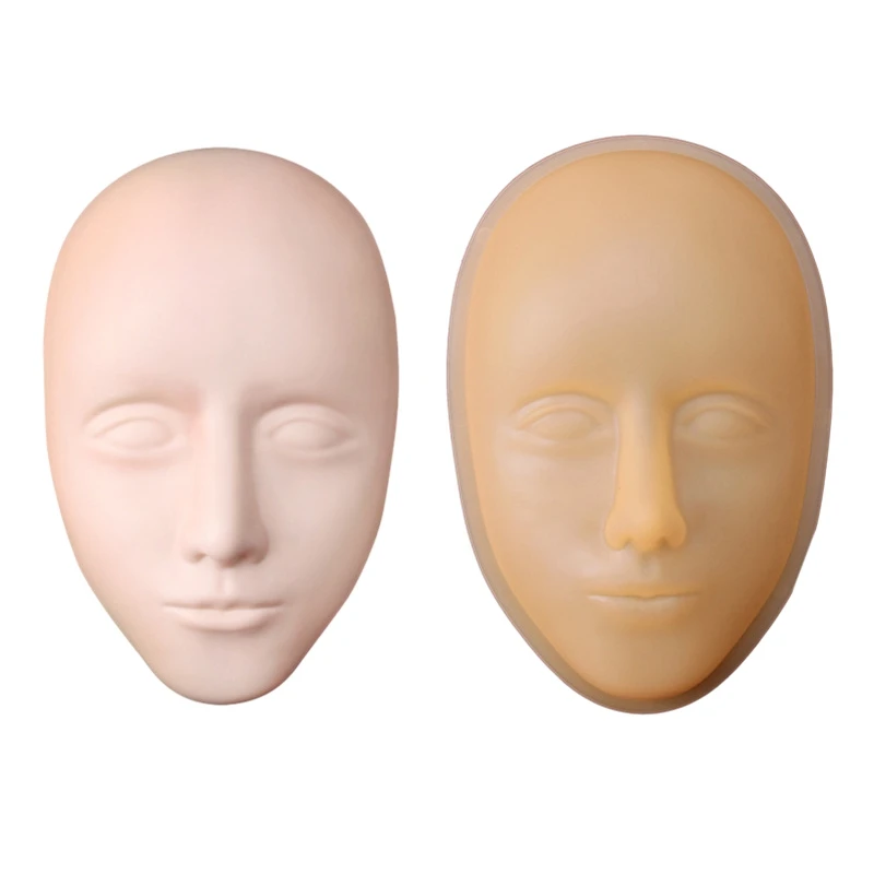 

Protable Soft Model Silicone Head Mannequin Flat Head Practice Make Up Massage Training Model Eyelash Extensions Beauty