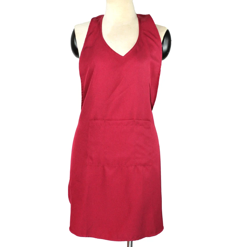 

Free Shipping V neck Hairdressing Apron For Lady, Women Working Apron In Good Cloth, Hair Salon Or Nail Apron For Adult