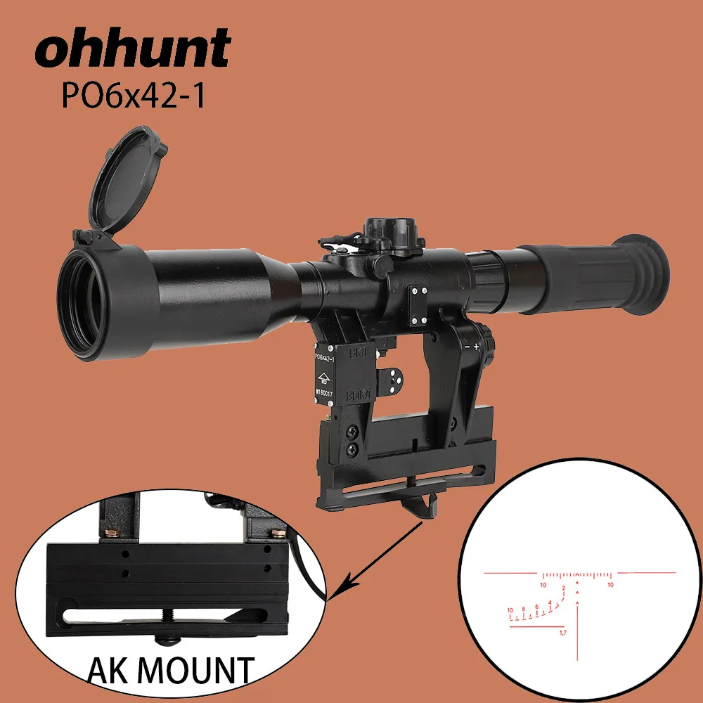 Ohhunt SVD POS 6X42 охотничий прицел из красного стекла с гравировкой тактическая оптика для винтовки SKS Tigr Ak 2 стиля рейка