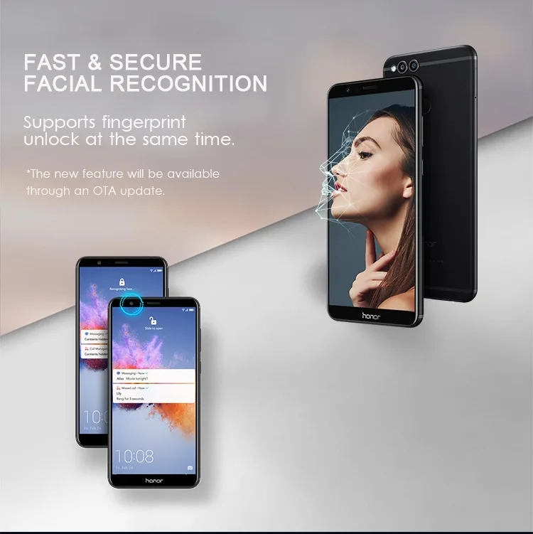 HUAWEI HONOR 7X 4GB RAM 64GB ROM Hisilicon Kirin 659 2.36GHz Octa Core 5.93 Inch LTPS FHD+ Full Screen Dual Camera Android 7.0 4G LTE Smartphone