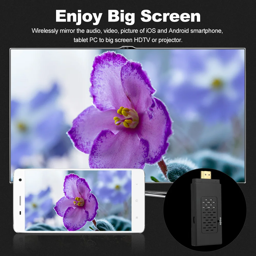 2,4 г/5 г двухдиапазонный Wi-Fi Дисплей приемник ключа Беспроводной 1080 P ТВ Stick Miracast Airplay DLNA для смартфон Tablet PC