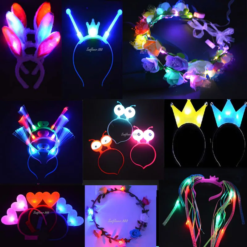 

Child Women Light Blinking Crown Headband Wedding Cat Bunny Cosplay Concert Glow Birthday Neon Rave LED Party Carnival Toys