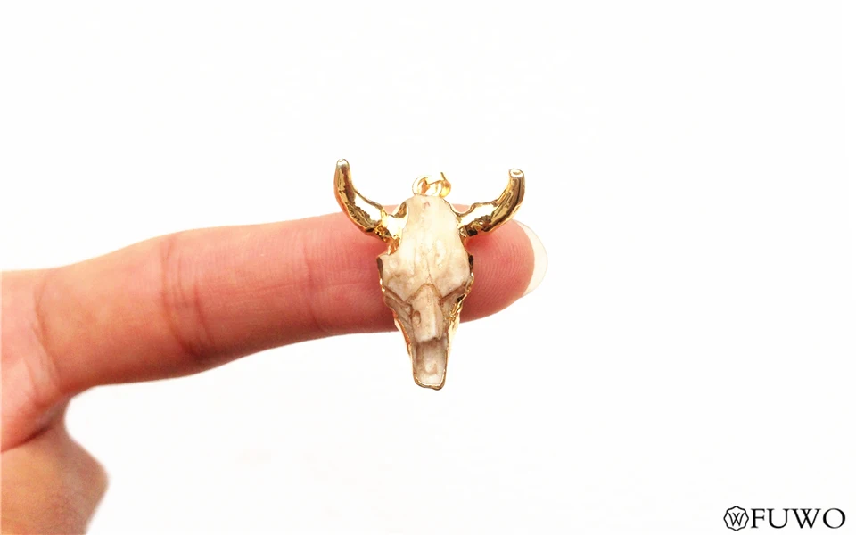 Tiny Cattle Skull Pendant 10