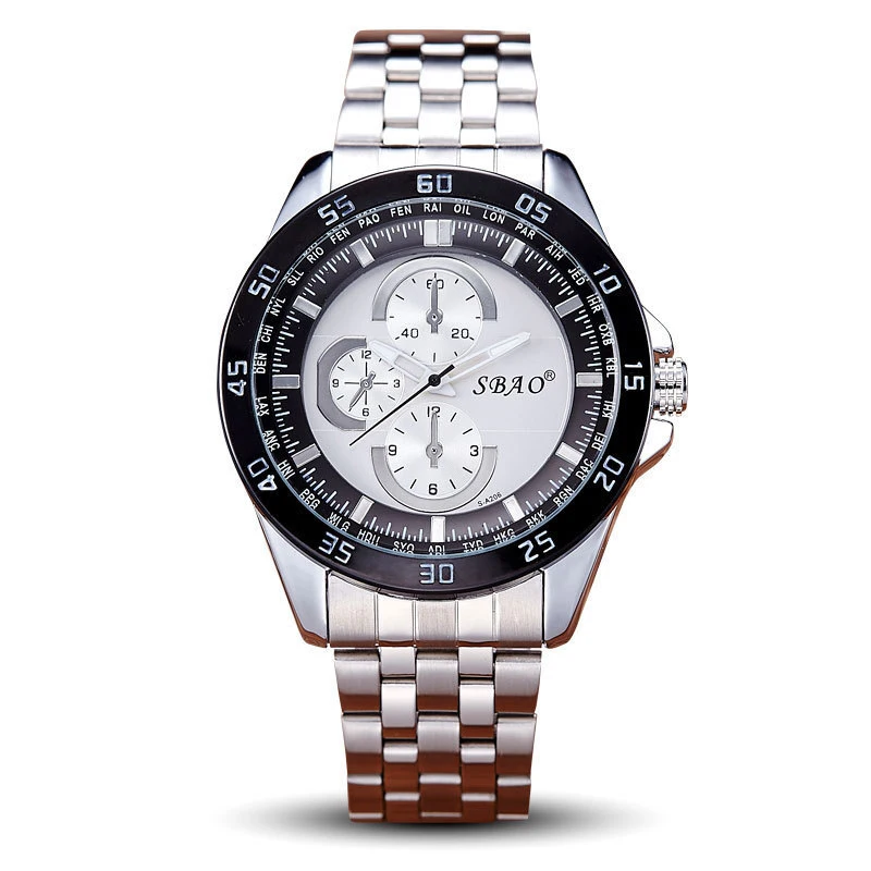 BOUNABAY WATCH Men Fashion Automatic Quartz Big Dial Watch Luxury Analog Waterproof Watch Datajust Business Clock
