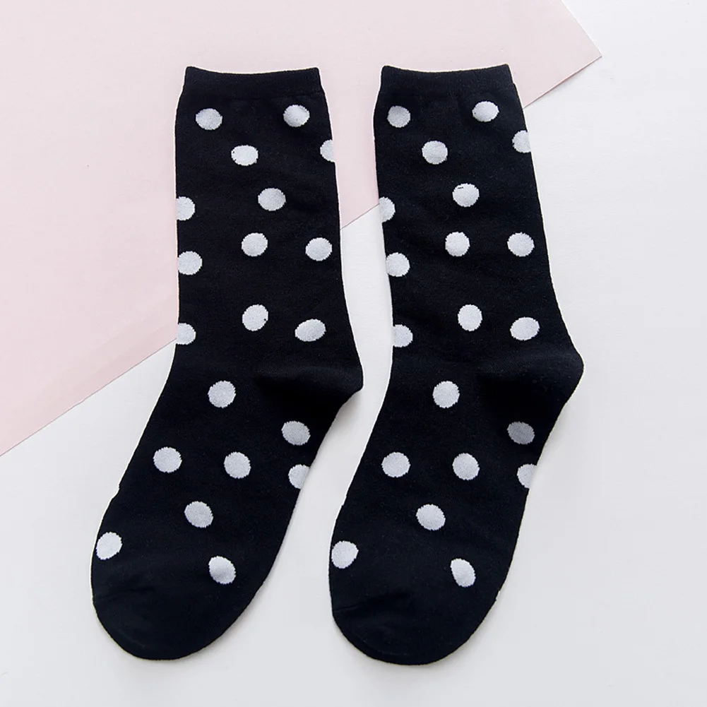 

Stockins Spot Socks Retro Polka Dot Elastic Loose Casual Preppy Women Children Socks