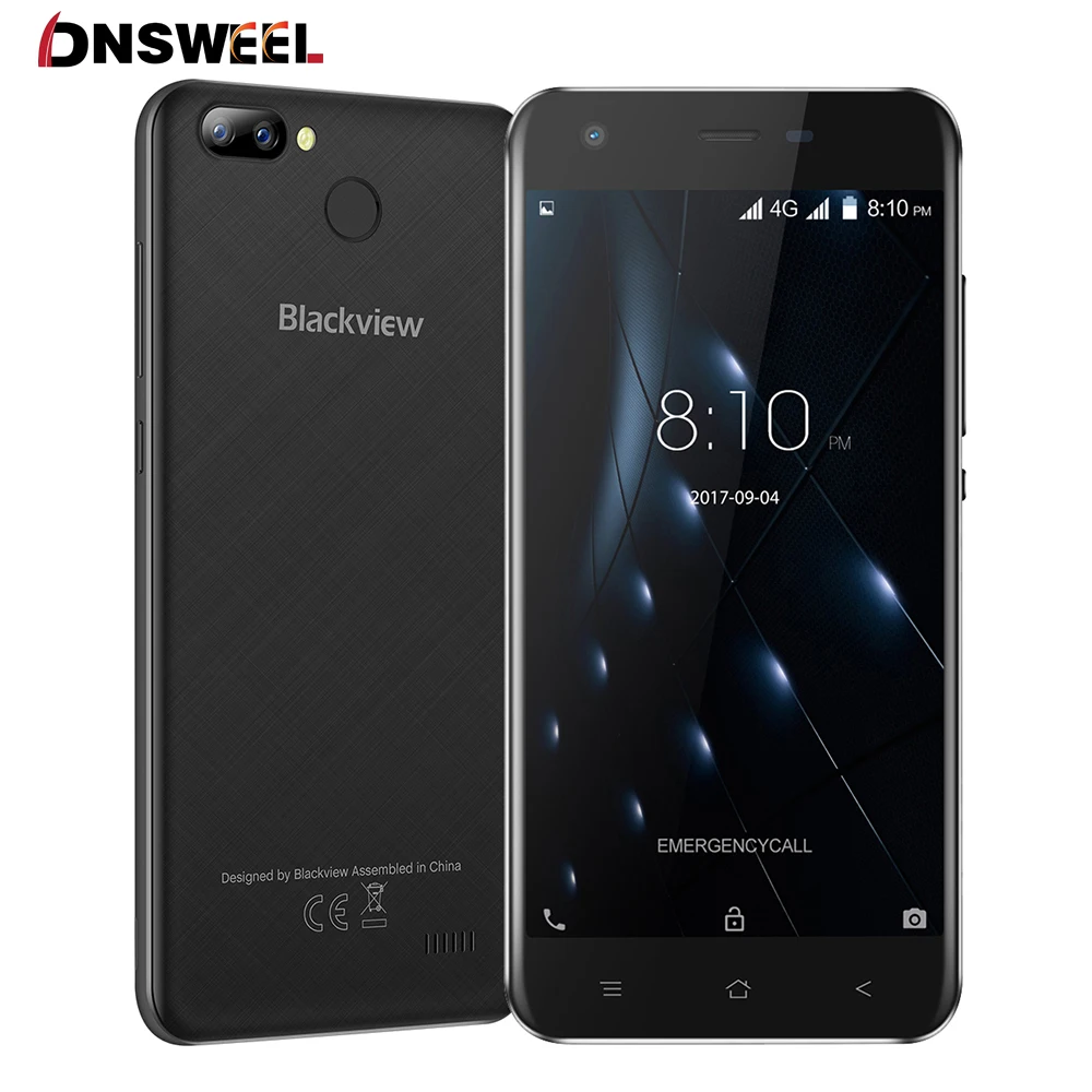 Blackview A7 Pro Smartphone Android 7.0 MTK6737 Quad core 5.0inch HD 4G Mobile phone 2GB+16GB Dual Rear Camera GPS Fingerprint