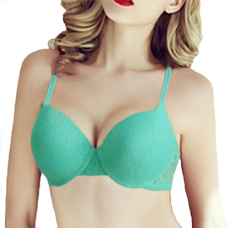 Women Sexy Underwire Padded Push Up Embroidery Lace Bra 32 34 36