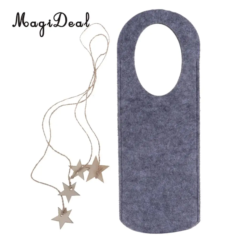 MagiDeal Christmas Felt Wine Bottle Cover Holder with Star Pendant Dinner Party Home Table Decor