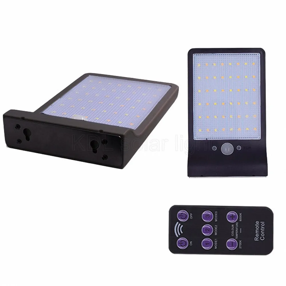 

48 LED Solar Light Three Modes Black White Waterproof Outdoor Garden Wall Fence Lamp With rotate bracket remote control street s