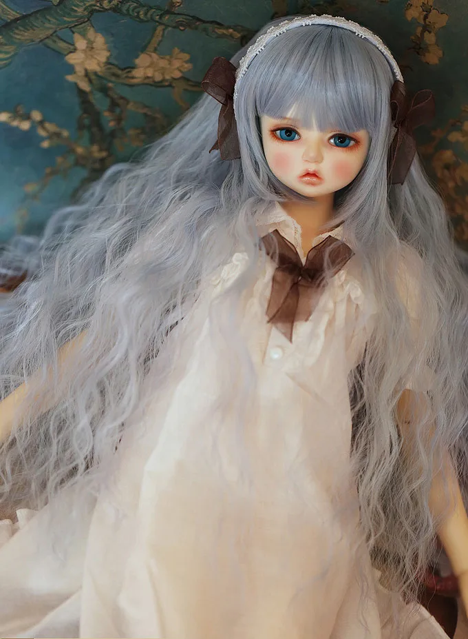 BJD кукла волос подходит для 1/3 1/4 MSD DD модная мгновенная лапша рулон романтическая овца рулон волос кукла с длинными волосами Аксессуары - Цвет: Crystal blue