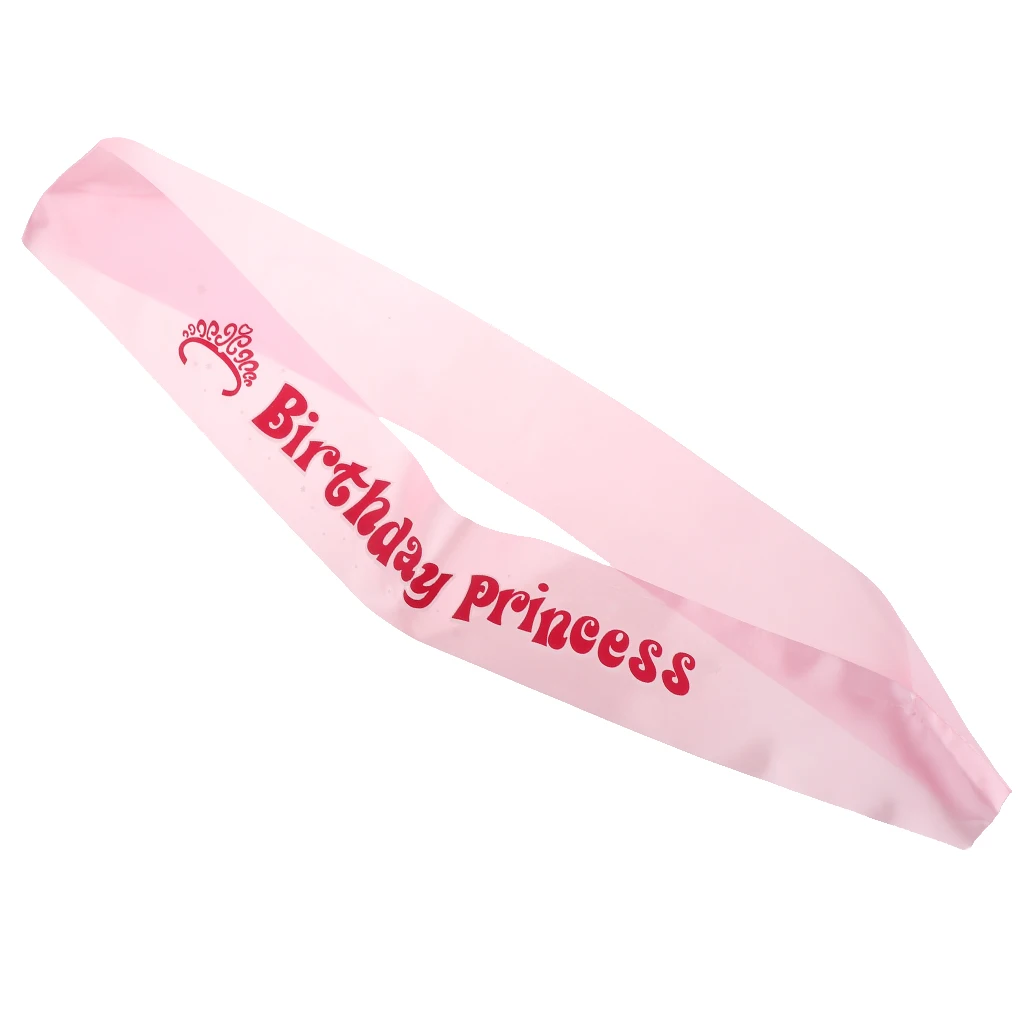 Princess Satin Pink Wedding Bachelorette Party Fancy Dress Sash