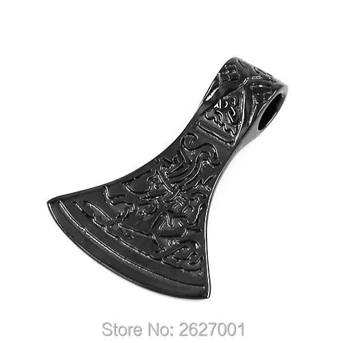 Stainless Steel Black Ax Pendant SWP0387_1