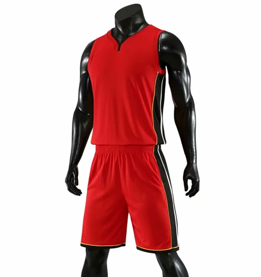ZMSM для детей и взрослых баскетбольный трикотаж для мальчиков и девочек Спортивная одежда мужская баскетбольная форма тренировочная безрукавка двойной карман шорты JY826 - Цвет: Красный