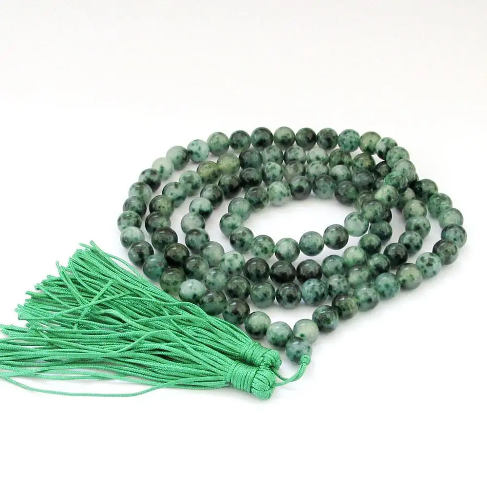 

jewelry fine quality HOT 8mm Tibet Buddhist 108 stone Prayer Beads Mala Necklace AAA Natural Color silver-jewelry