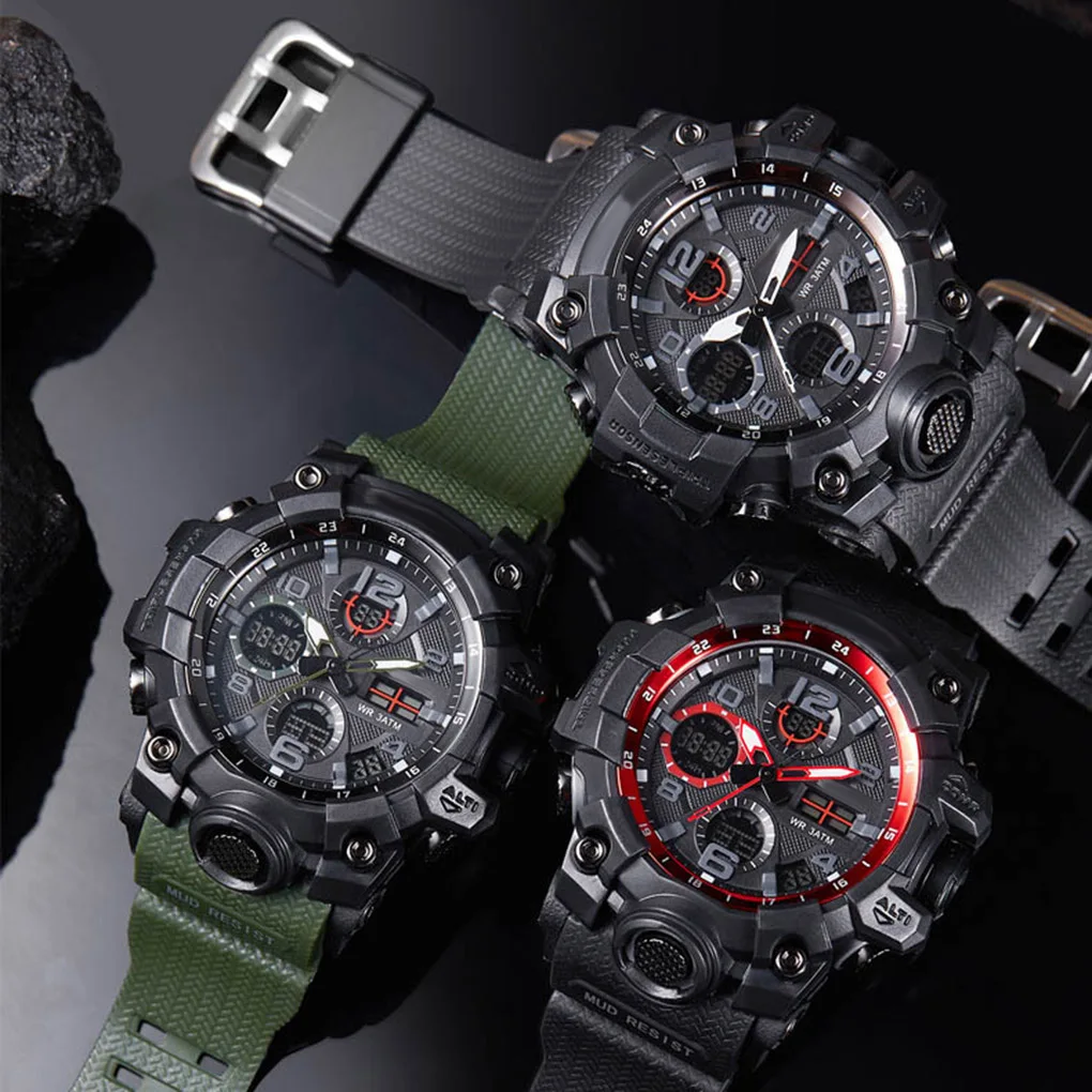 Fashion Men Waterproof Watch Luminous Boy Sport Quartz Wrist Watches Student Male Wrist Alarm Clock Timer