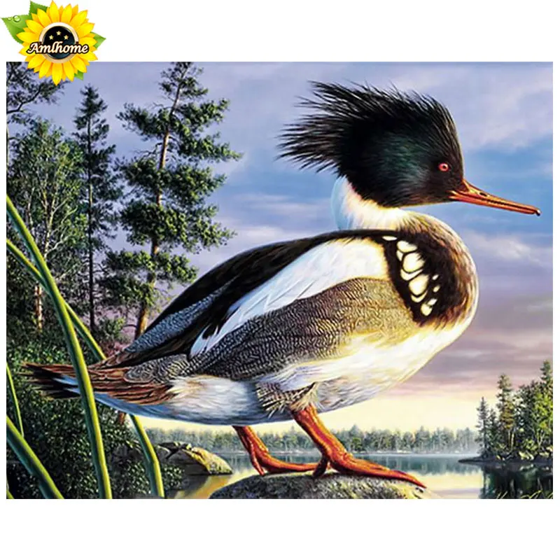 Diamond Embroidery Diamond painting Duck by the stream picture full